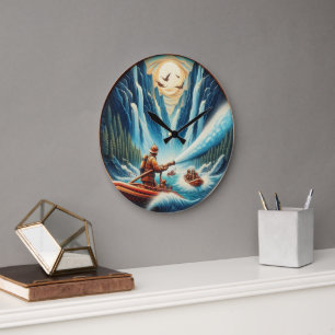 The firefighters loaded onto their boat large clock