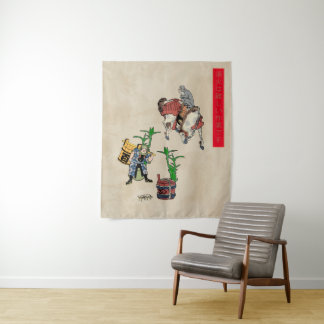 The fireman and the monkey tapestry