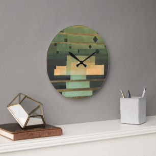 The Firmament Above the Temple, Paul Klee Art Large Clock