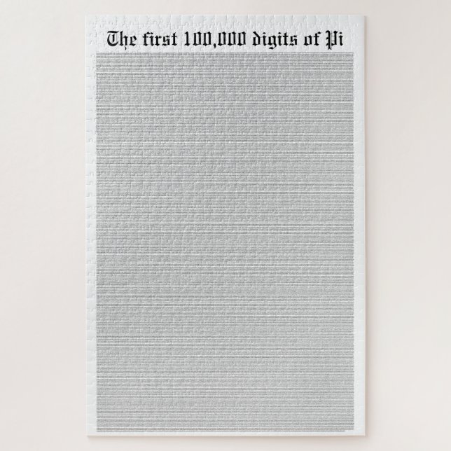 The first 100,000 digits of Pi Jigsaw Puzzle (Vertical)