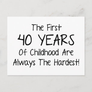 The First 40 Years Of Childhood Postcard
