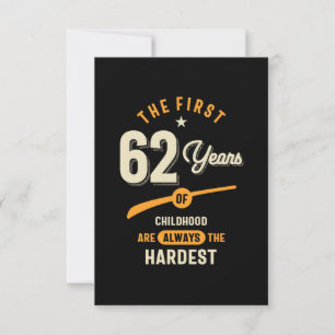 The First 62 Years - 62nd Birthday Gift RSVP Card