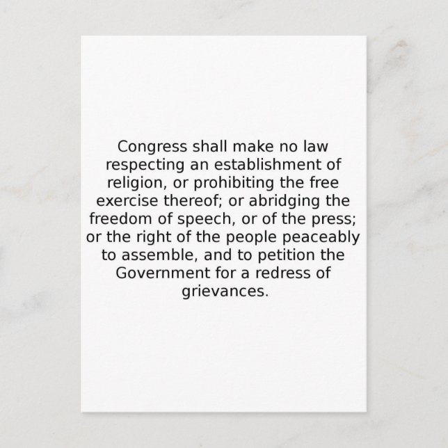 The First Amendment Postcard (Front)