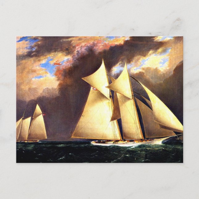 The First America's Cup Race, 1870,  fine art, Postcard (Front)