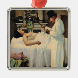 The First Attempt to Treat Cancer with X Rays Metal Tree Decoration