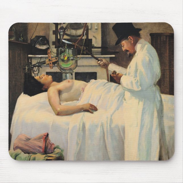 The First Attempt to Treat Cancer with X Rays Mouse Mat (Front)