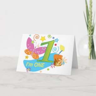 The first birthday One year old baby Card