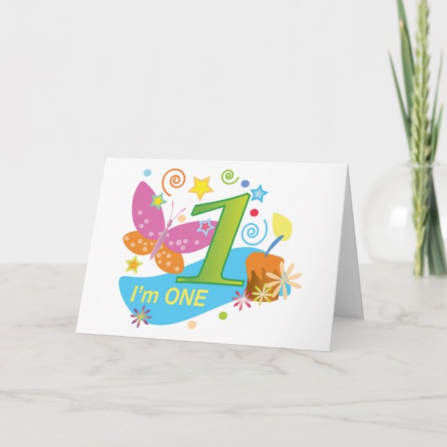 The first birthday One year old baby Card (Front)
