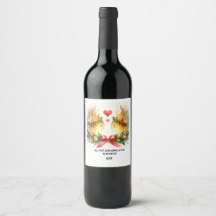 THE FIRST CHRISTMAS OF THE NEWLYWEDS WINE LABEL