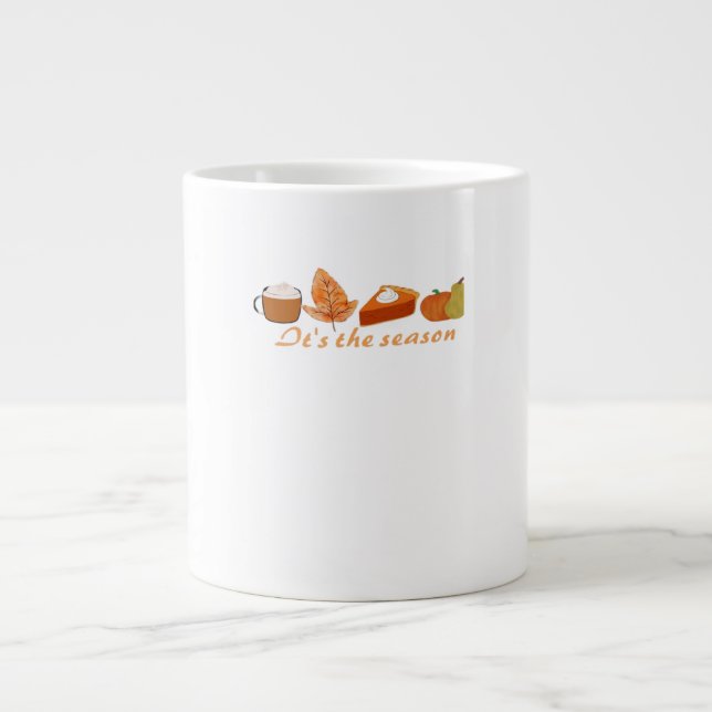 The First Day Of Fall Hello Fall Large Coffee Mug (Front)