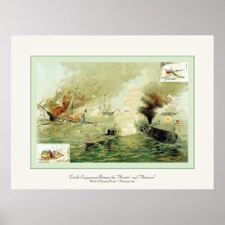 The First Encounter of Iron-Clads Poster