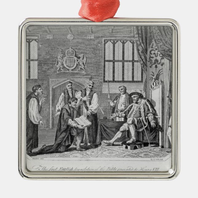 The first English translation of the Bible Metal Tree Decoration (Front)