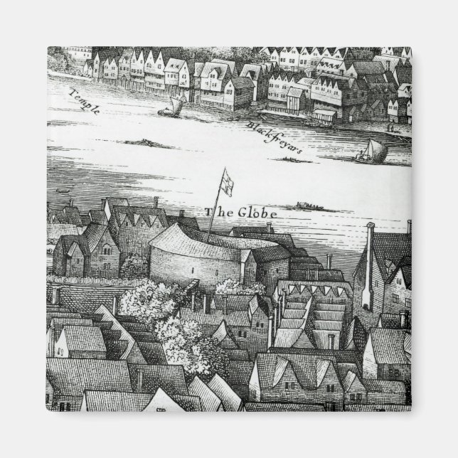 The First Globe Theatre or Rose Theatre Magnet (Front)