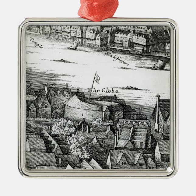 The First Globe Theatre or Rose Theatre Metal Tree Decoration (Front)