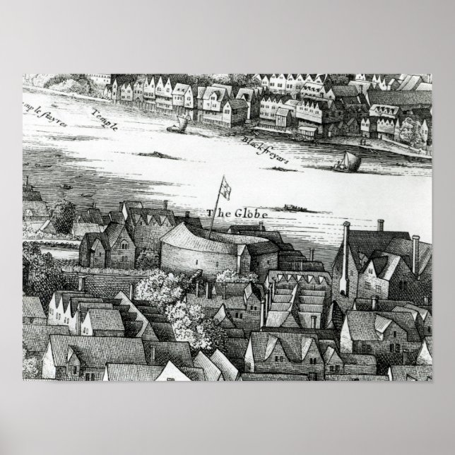 The First Globe Theatre or Rose Theatre Poster (Front)