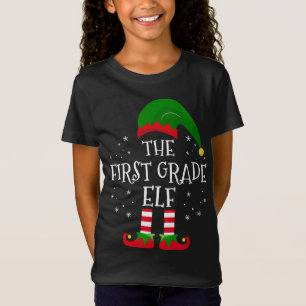 The First Grade Elf Matching Family Christmas Paja T-Shirt