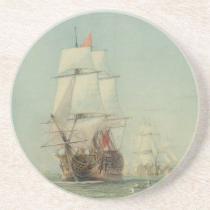 The First Journey of the H.M.S. Victory in 1778 Coaster