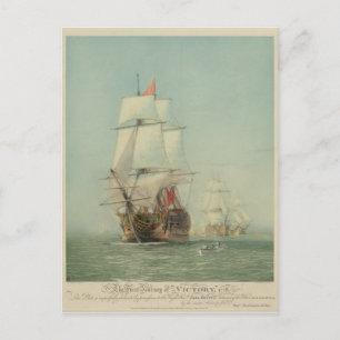 The First Journey of the H.M.S. Victory in 1778 Postcard