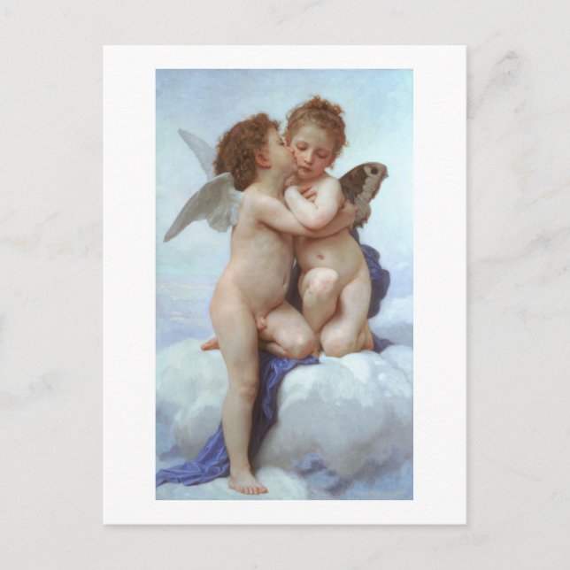 The First Kiss, Amor and Psyche, Bouguereau Postcard (Front)