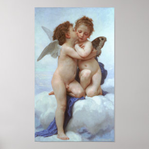 The First Kiss, Amor and Psyche, Bouguereau Poster