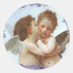 THE FIRST KISS, C.1873 William Bourgeau Classic Round Sticker