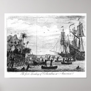 The First Landing of Columbus at America Poster