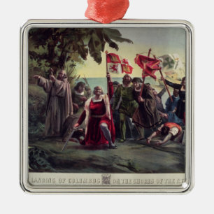 The First Landing of Columbus Metal Tree Decoration