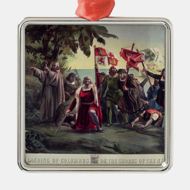 The First Landing of Columbus Metal Tree Decoration (Front)