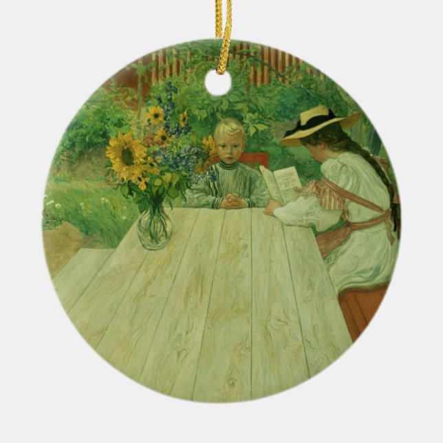 The First Lesson, 1903 Ceramic Tree Decoration (Front)