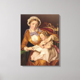 The First Lesson, pub. by Baxter, 1855 (print) Canvas Print
