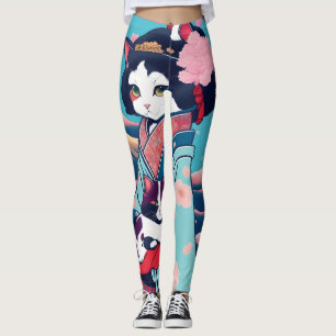 The First Love of a Cat ~ Japanese Style kawaii Cu Leggings