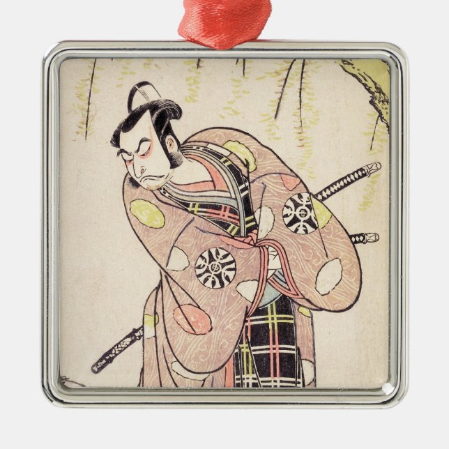 The First Nakamura Nakazo as a Samurai Standing Metal Tree Decoration (Front)