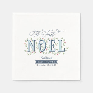 The First Noel Baby Boy Christmas Baby Shower Napkin