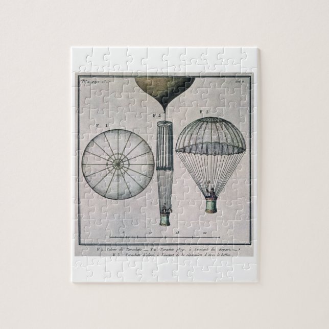 The First Parachute Descent by Andre-Jacques Garne Jigsaw Puzzle (Vertical)