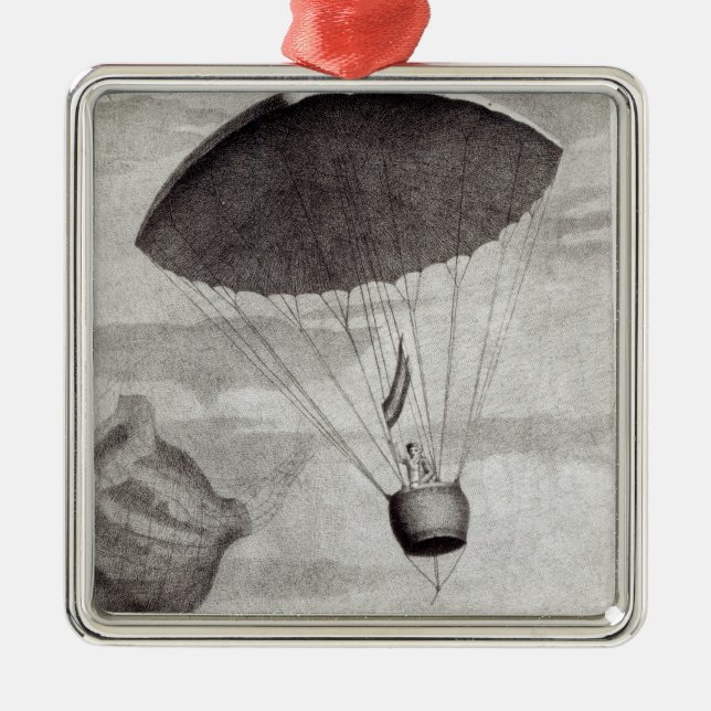 The First Parachute Descent Metal Tree Decoration (Front)