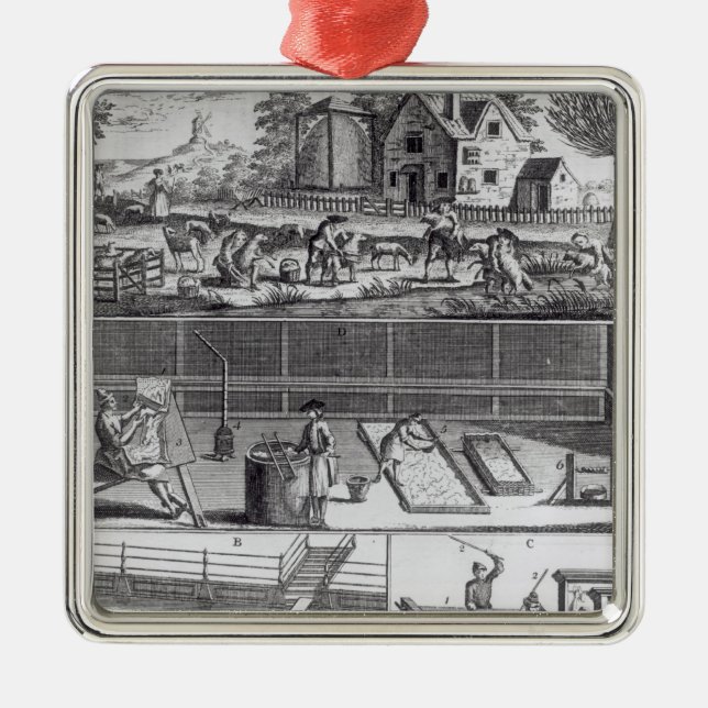 The First Plate of the Woollen Manufacture Metal Tree Decoration (Front)