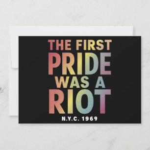 The First Pride Was A Riot LGBT Gay Ally Rainbow  Invitation