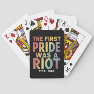 The First Pride Was A Riot LGBT Gay Ally Rainbow  Playing Cards