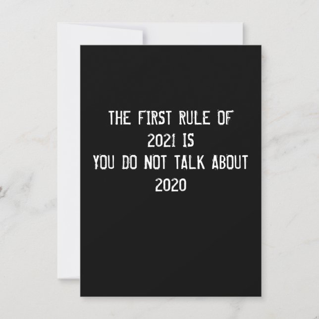 The First Rule of 2021 New Years Card (Front)