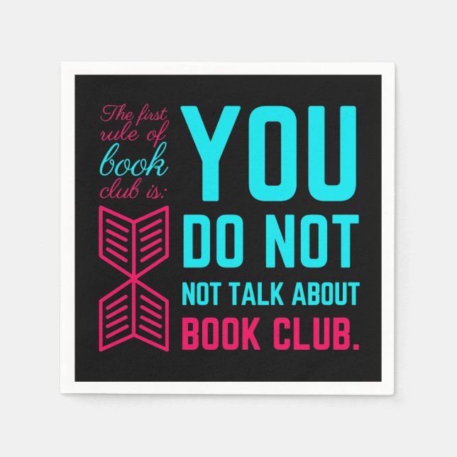 The first rule of book club funny phrase napkin (Front)