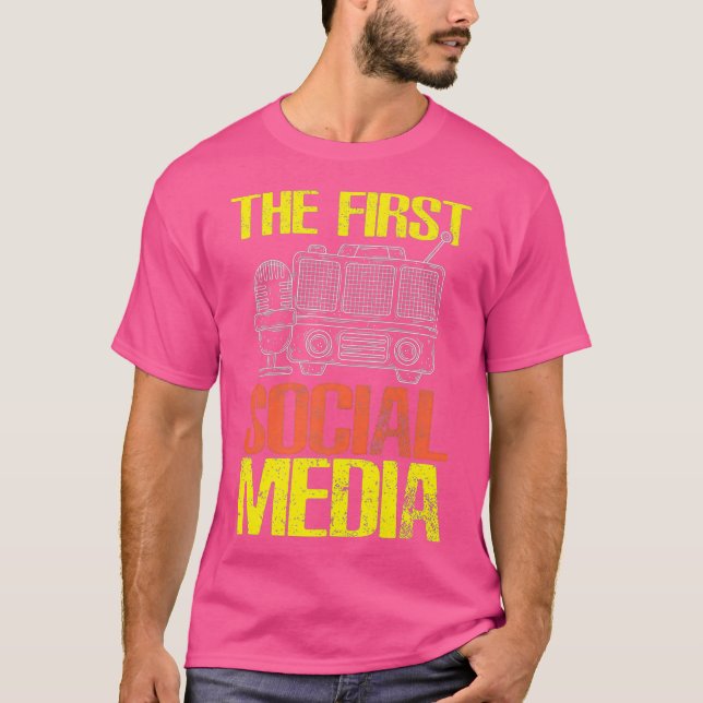 The First Social Media Funny Ham Radio Operator T-Shirt (Front)