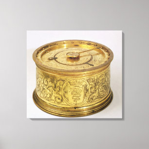 The first spring driven clock with fusee, 1525 canvas print
