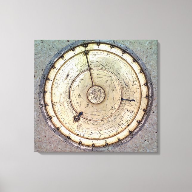 The first spring driven clock with fusee, view of canvas print (Front)