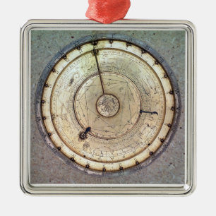 The first spring driven clock with fusee, view of metal tree decoration