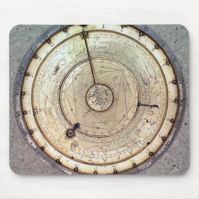 The first spring driven clock with fusee, view of mouse mat (Front)