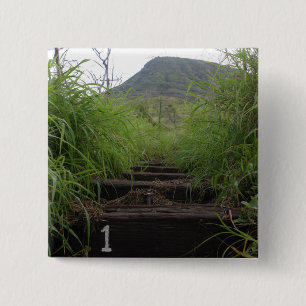 The first step invites hikers up Koko Crater 15 Cm Square Badge