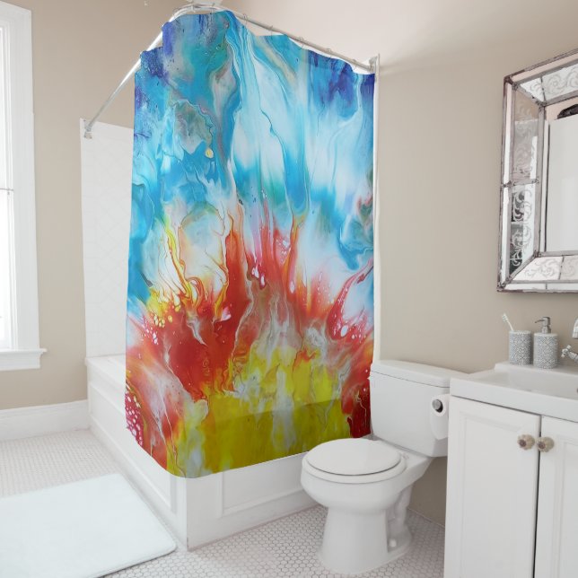 "The First Sunset" Christian Shower Curtain (In Situ)