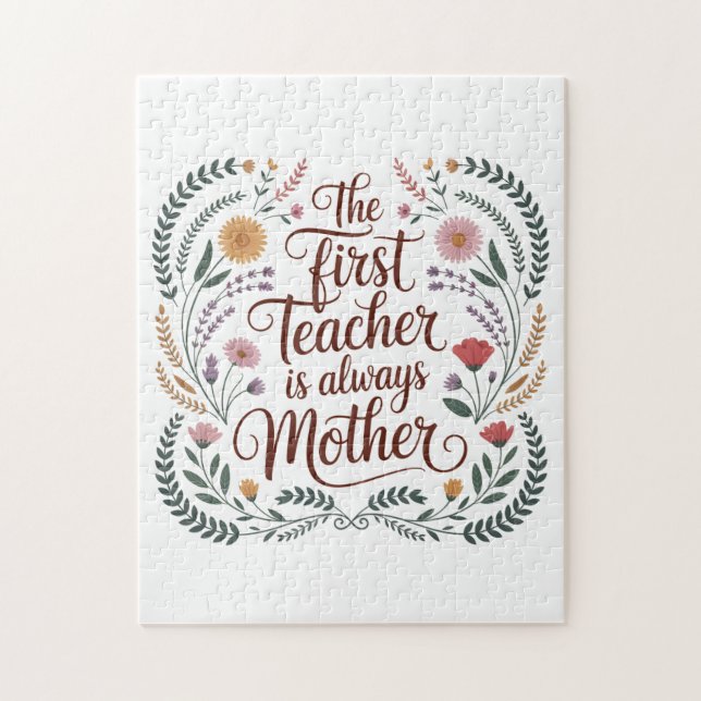 The First Teacher Is Always Mother Jigsaw Puzzle (Vertical)