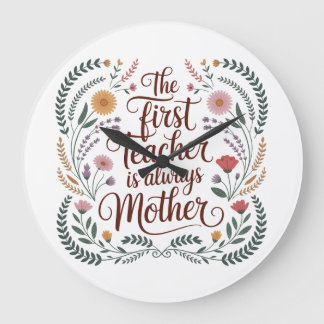 The First Teacher Is Always Mother Large Clock