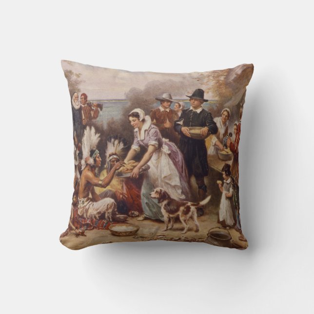 The first Thanksgiving 1621 | c.1932 Cushion (Front)